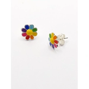 Cercei pentru fetite model floare multicolora - Img 2
