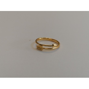 Cupid's arrow ring, adjustable, made of 24k gold-plated silver, code 0050 - Img 2