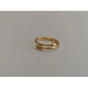 Cupid's arrow ring, adjustable, made of 24k gold-plated silver, code 0050 - Img 2