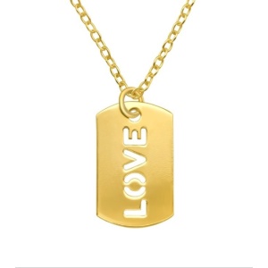 Lantisor tablita "LOVE" din argint 925 placat cu aur