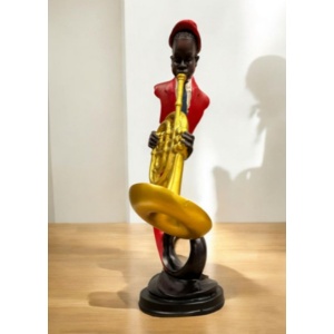 Statuetă Muzician Jazz – Rășină Neagră – 29–32 cm - Img 2