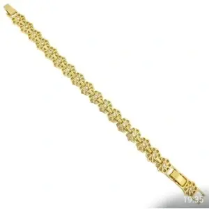 Brățară Premium Placată cu Aur 14K – Design Floral Art Deco și Zirconiu - Img 2