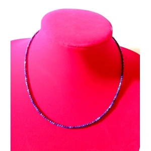 Colier lapis lazuli 2.5 mm, închidere și lant prelungire din inox . - Img 4