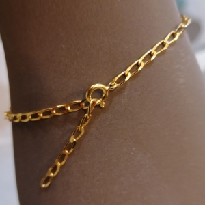 Men's bracelet for 2.5x5 mm, made of 925 silver plated with 24k gold, code 0024