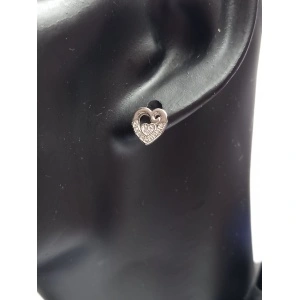60 cm chain set + heart pendant and 925 silver earrings, code 0046 - Img 3
