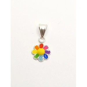 Floare multicolora pandantiv fetițe argint 925