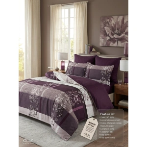 Lenjerie de Pat Premium Finet – Nuanțe Elegante de Violet și Imprimeu Floral