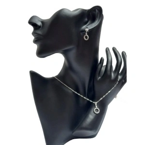 60 cm chain set + 925 silver pendant and earrings, code 0044