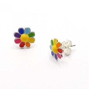 Cercei pentru fetite model floare multicolora