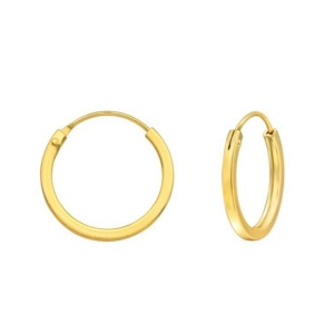 Cercei tortite 16 mm, argint 925 placat cu aur