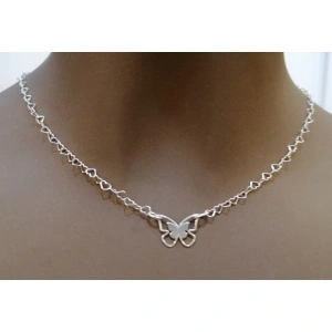 Chain set + 3.5x4mm heart link bracelet, 925 silver, code 0007