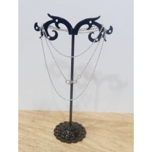 Lant din argint 925, model military cu bile fatetate, unisex, 1,5 mm latime, 55 cm lungime maxima - Img 1