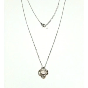 Lantisor , inox placat cu aur alb si cristale - Img 2