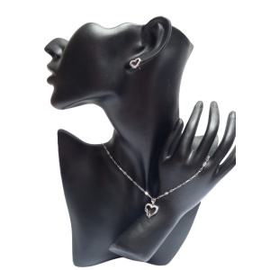 60 cm chain set + 925 silver pendant and earrings, code 0045 - Img 1