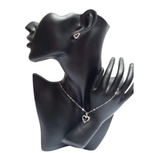 60 cm chain set + 925 silver pendant and earrings, code 0045