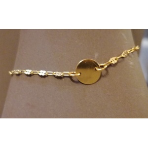 Bratara din argint 925 placat cu aur 24k, cu banut