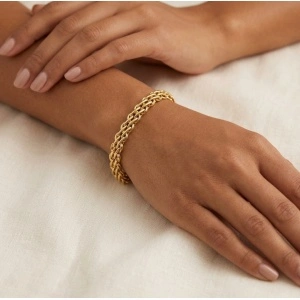 Bratara inox placata cu aur de 14k