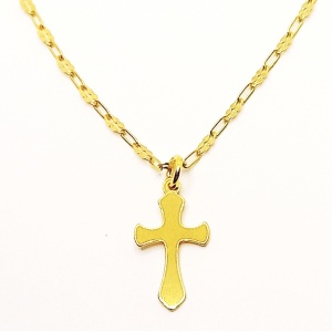 Cross pendant 2.5 x 1.1 cm 16.5 mm with 3 mm chain link code 0055 - Img 1