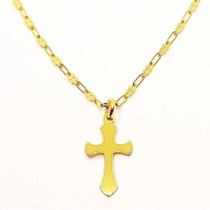 Cross pendant 2.5 x 1.1 cm 16.5 mm with 3 mm chain link code 0055