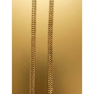 Lantisor 55 cm unisex dublu galvanizat cu aur - Img 2
