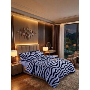 Set Lenjerie de Pat Cocolino Premium, 4 piese, cu Elastic,Model Tigrat/Zebra, Extra Pufoasă și calduroasa