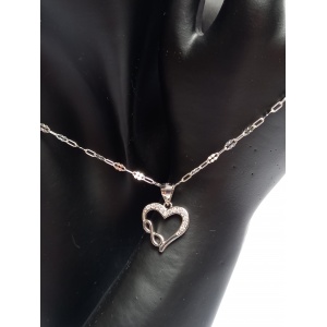 60 cm chain set + 925 silver pendant and earrings, code 0045 - Img 3