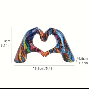 Decor Figurina Mâini în Formă de Inimă – Artă Modernă cu Design Abstract Multicolor
