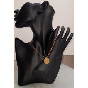 24k gold-plated silver chain, adjustable, with coin, code 0006