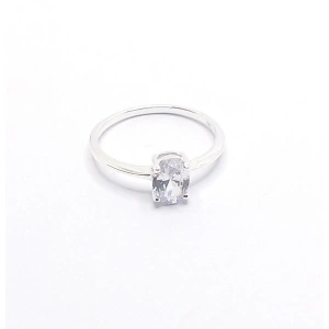 Inel din argint cu cristal dreptunghiular 8x5 mm