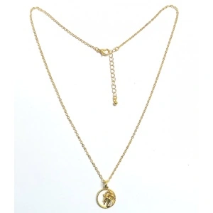 Lantisor zodia Capricorn, inox placat cu aur si cristale - Img 2