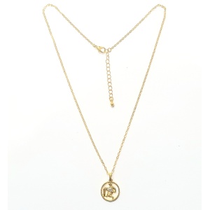 Lantisor zodia Varsator, inox placat cu aur, cristale mici - Img 2