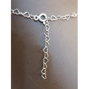 Set lantisor+bratara zale inimioare de 3,5x4mm, argint 925 - Img 2