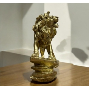 Statueta Leu Auriu din rasina cu static 17x22 cn - Img 2