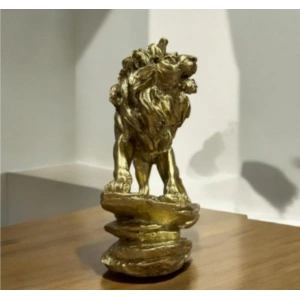 Statueta Leu Auriu din rasina cu static 17x22 cn - Img 2