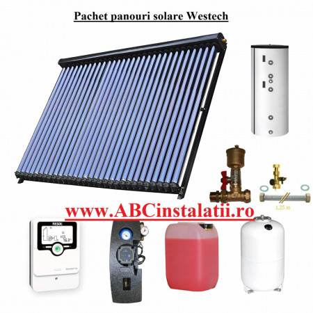 Pachet panou solar Westech cu 30 tuburi vidate HY cu oglinda CPC - BOILER 200 litri