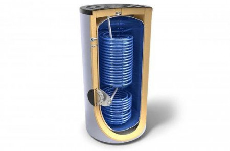 Boiler indirect cu 2 serpentine marite ( S1/S2: 2.5/4.6 m² ) pentru pompe de caldura TESY EV 2x9 2x17 S2 1000 101 HP DN18 - 1000 litri