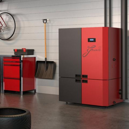 Cazan compact pe peleti Alfa Plam Grande R-C 37 kW