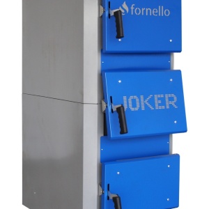 Cazan (centrala) pe combustibil solid, (lemn, carbune), Fornello JOKER 42 kW, cu Ventilator si Automatizare - Img 1
