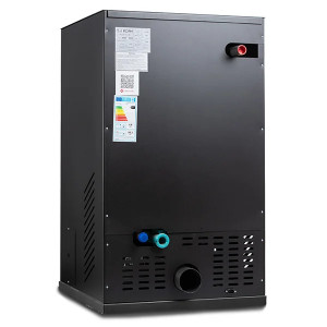 Pachet centrala peleti KOPH PM 35 KW, 230 mp, buncar peleti 80 kg, diametru cos fum ⌀100 mm, pompa recirculare si vas expansiune incorporate, Negru - Img 3