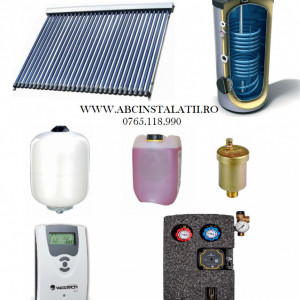 Pachet panou solar cu 210 tuburi vidate SONTEC si boiler 2000 litri cu 2 serpentine pentru 40 persoane