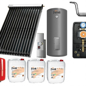 Pachet panouri solare cu boiler Ferroli cu 25 tuburi vidate 200 litri