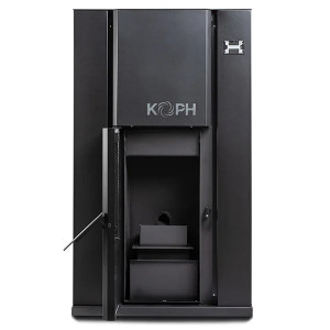 Pachet centrala peleti KOPH PM 35 KW, 230 mp, buncar peleti 80 kg, diametru cos fum ⌀100 mm, pompa recirculare si vas expansiune incorporate, Negru - Img 4