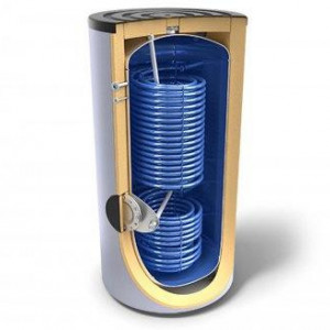 Boiler indirect cu 2 serpentine marite (S1/S2: 1.55/3.45 m²) pentru pompe de caldura TESY EV 2x6 2x13 S2 500 75 HP - 500 litri