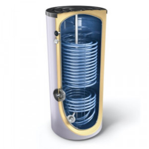 Boiler indirect cu 2 serpentine marite (S1/S2: 4/9.5 m²) pentru pompe de caldura TESY EV2x4 2x9 S2 200 60 - 200 l