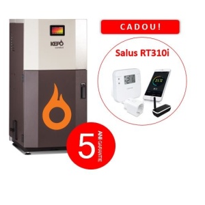 Cazan peleti KEPO 25 Kw Curatare Automata KW + CADOU Termostat Ambient Salus RT310i curatare automata a arzatorului