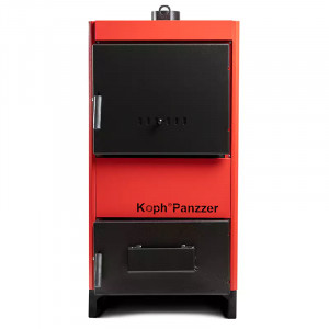 Pachet centrala/cazan pe lemn/carbune KOPH Panzzer 30 kW/35 kW cu regulator de tiraj inclus, Ø 130 mm, volum manta apa 70 litri, complet echipata - Img 4