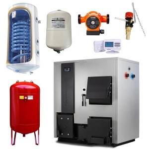 Pachet centrala mixta lemn/pelet Termax Combo 35 kW, volum manta apa 122 litri, Calorifere, Boiler termoelectric apa calda menajera, Accesorii Montaj - Img 8