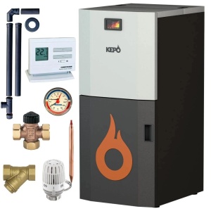 Pachet incalzire GOLD cu cazan pe peleti, cu curatarea automata a arzatorului, 20 kW KEPO, cu KIT de instalare