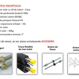Pachet Panou solar Panosol cu 60 Tuburi Vidate CONFORT 500 Litri S2 - 10 PERSOANE cu Automatizare Solara WiFi - Img 2