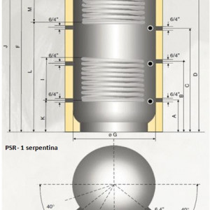 Puffer cu 2 serpentine - Acumulator apa calda - PSRR 2000